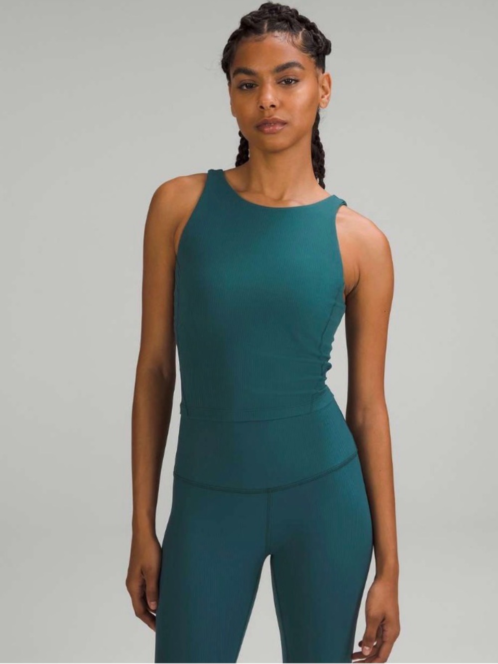 LULULEMON • Align Ribbed High-Neck Tank Top
Green Jasper size 12 Nulu